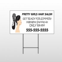 Pretty Girl Hair 290 Wire Frame Sign