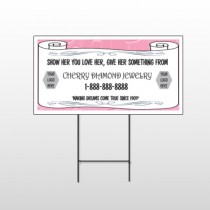 Scroll Pink Heart 397 Wire Frame Sign