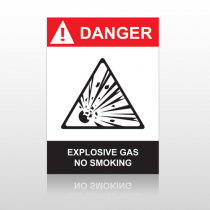 ANSI Danger Explosive Gas No Smoking