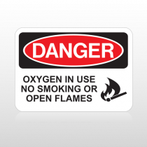 OSHA Danger Oxygen In Use No Smoking or Open Flames