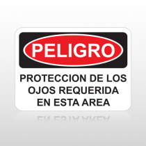 OSHA Peligro Proteccion De Los Ojos Requerida En Esta Area