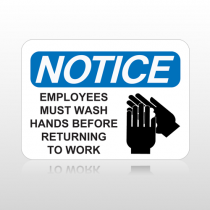 OSHA Notice Employees Must Wash Hands Before Returning To Work