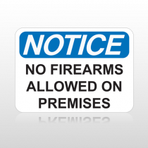 OSHA Notice No Firearms Allowed On Premises