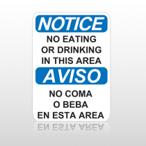 OSHA Notice No Eating Or Drinking In This Area Aviso No Coma O Beba En Esta Area