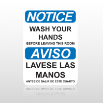OSHA Notice Wash Your Hands Before Leaving This Room Aviso Lavese Las Manos Antes De Salir De Este Cuarto 