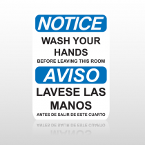 OSHA Notice Wash Your Hands Before Leaving This Room Aviso Lavese Las Manos Antes De Salir De Este Cuarto
