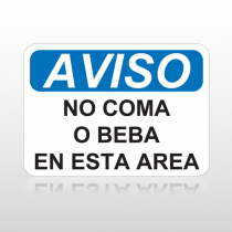 OSHA Aviso No Coma O Beba En Esta Area