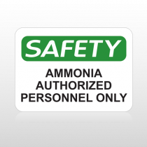 OSHA Safety Ammonia Authorized Personnel Only