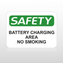 OSHA Safety Battery Charging Area No Smoking