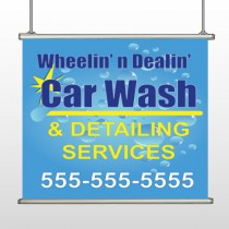 Blue Bubbles 113 Hanging Banner