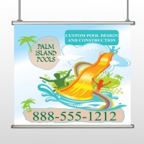 Palm Island Pool 534 Hanging Banner