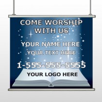 Worship With Us 02 Hanging Banner