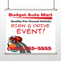 Budget Auto Mart 116 Hanging Banner