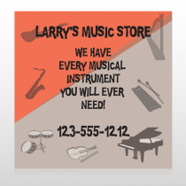 Larry Music Store 372 Custom Sign