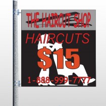 Haircut Scissor 644 Pole Banner