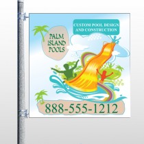 Palm Island Pool 534 Pole Banner
