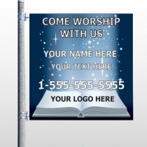 Worship With Us 02 Pole Banner