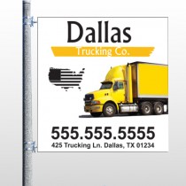 Yellow Truck 296 Pole Banner