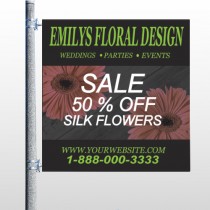 Black And Floral 496 Pole Banner