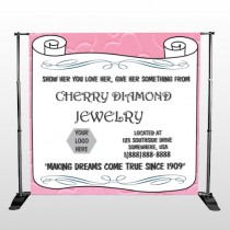Scroll Pink Heart 397 Pocket Banner Stand