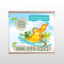 Palm Island Pool 534 Track Sign