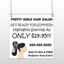 Pretty Girl Hair 290 Window Sign