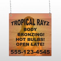 Tropical Rayz Tan 490 Window Sign