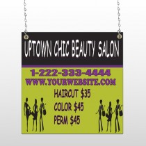 Uptown Salon 642 Window Sign