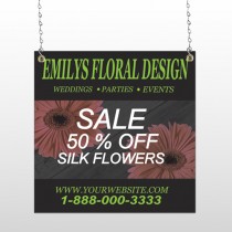 Black And Floral 496 Window Sign