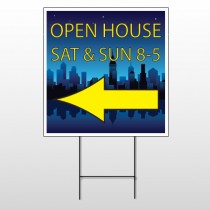 Open House Night City 706 Wire Frame Sign