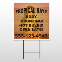 Tropical Rayz Tan 490 Wire Frame Sign
