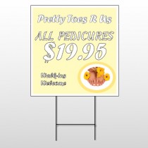 Yellow Pedicure 294 Wire Frame Sign