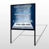 Worship With Us 02 H-Frame Sign