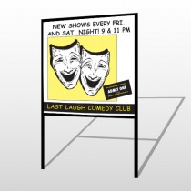 Comedy Mask 516 H Frame Sign