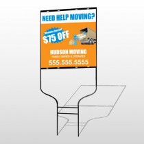 Blue Moving 294 Round Rod Sign