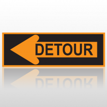 Left Arrow Detour 10100 Road Sign