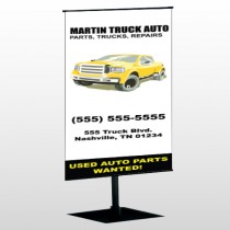 Black & Yellow Truck 117 Center Pole Banner Stand