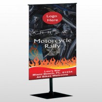 Motorcycle Flame 107 Center Pole Banner Stand