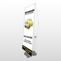 Black & Yellow Truck 117 Exterior Flex Banner Stand