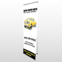 Black & Yellow Truck 117 Flex Banner Stand
