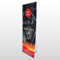 Motorcycle Flame 107 Flex Banner Stand