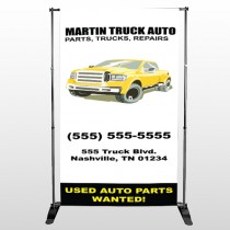 Black & Yellow Truck 117 Pocket Banner Stand