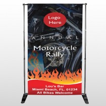 Motorcycle Flame 107 Pocket Banner Stand