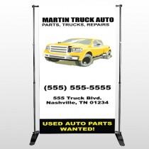 Black & Yellow Truck 117 Pocket Banner Stand
