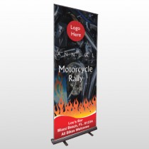 Motorcycle Flame 107 Retractable Banner Stand