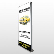 Black & Yellow Truck 117 Retractable Banner Stand