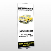 Black & Yellow Truck 117 Retractable Banner Stand