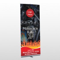 Motorcycle Flame 107 Retractable Banner Stand