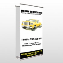 Black & Yellow Truck 117 Center Pole Banner Stand