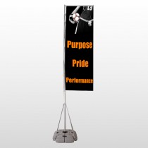 Black 41 Exterior Flag Banner Stand